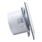 Casa si Gradina - Sanitare - Suporturi si accesorii baie - Sisteme de ventilatie - Ventilator de baie Ecovent DECORA SMART, Ø125, Senzor Umiditate, Timer, sticla, Clapeta antiretur, 140 m3/h, Negru - Infinity.ro