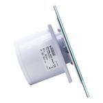 Casa si Gradina - Sanitare - Suporturi si accesorii baie - Sisteme de ventilatie - Ventilator de baie Ecovent DECORA SMART, Ø100, Senzor Umiditate, Timer,sticla, Clapeta antiretur,93 m3/h, Negru Mat - Infinity.ro