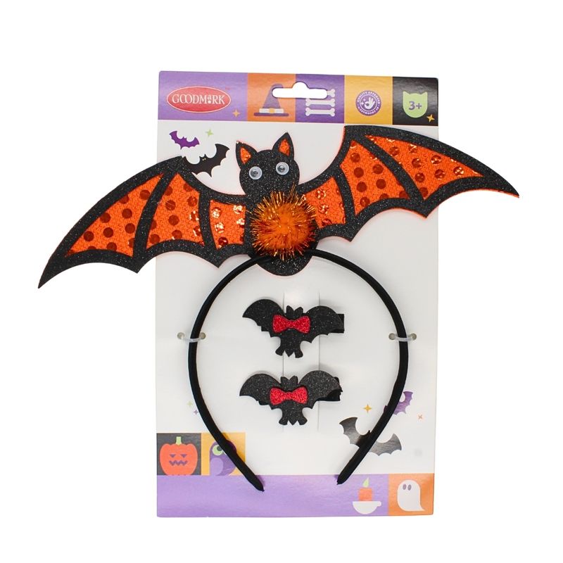 Casa si Gradina - Decoratiuni - Decoratiuni petrecere - Masti si costume carnaval - Set accesorii, Halloween, coronita cu 2 agrafe, model liliac, Goodmark - Infinity.ro