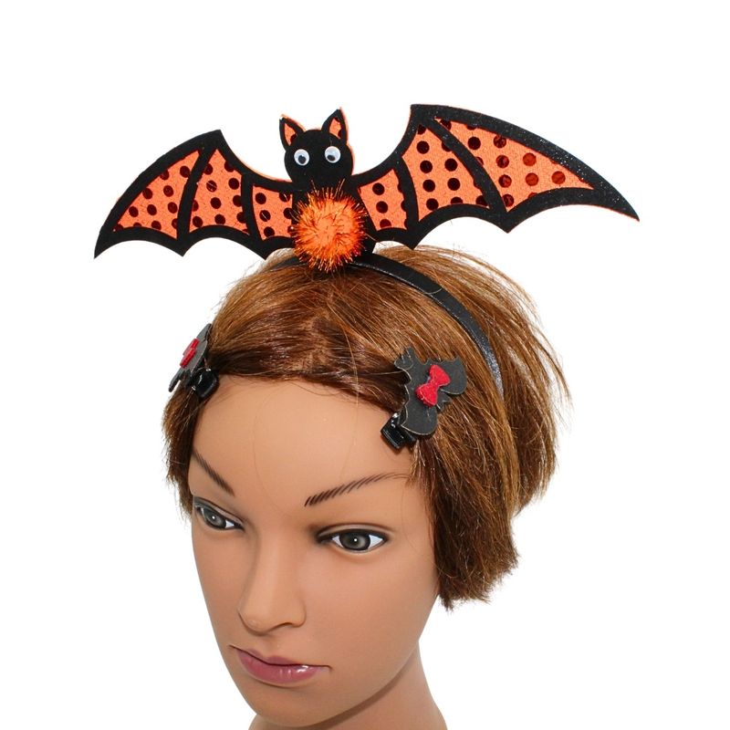 Casa si Gradina - Decoratiuni - Decoratiuni petrecere - Masti si costume carnaval - Set accesorii, Halloween, coronita cu 2 agrafe, model liliac, Goodmark - Infinity.ro