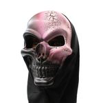 Casa si Gradina - Decoratiuni - Decoratiuni petrecere - Masti si costume carnaval - Masca pentru Halloween, Goodmark, model craniu, cu gluga neagra, efect metalizat, one size - Infinity.ro