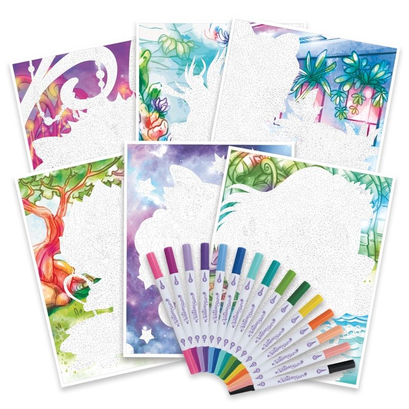 Carti si Birotica - Carti - Carti pentru copii - Carti de colorat - Carte de colorat, pe numere, Nebulous Stars, model Mystery - Infinity.ro