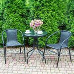 Casa si Gradina - Gradina si terasa - Mobilier exterior - Mese gradina - Masa rotunda Jumi, cu blat din sticla, pentru curte, gradina, terasa sau balcon, diametru 60 cm - Infinity.ro