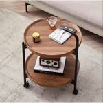 Casa si Gradina - Mobilier - Mese si birouri - Masute de cafea - Masuta de cafea, pe roti, cu doua niveluri, eCarla, 50×50×64 cm, STL22 - Infinity.ro