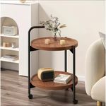Casa si Gradina - Mobilier - Mese si birouri - Masute de cafea - Masuta de cafea, pe roti, cu doua niveluri, eCarla, 50×50×64 cm, STL22 - Infinity.ro