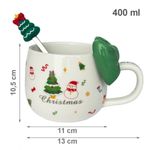 Casa si Gradina - Bucatarie si vesela - Cani si pahare - Cani si cesti - Cana ceramica, de Craciun, cu funda verde si lingurita, 400ml, KB25ZIE, eCarla - Infinity.ro