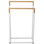 Casa si Gradina - Sanitare - Suporturi si accesorii baie - Accesorii baie - SUPORT PROSOAPE BAMBUS ALB/MARO 76X45X22 CM - Infinity.ro