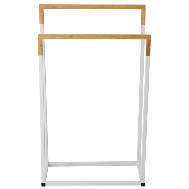 Casa si Gradina - Sanitare - Suporturi si accesorii baie - Accesorii baie - SUPORT PROSOAPE BAMBUS ALB/MARO 76X45X22 CM - Infinity.ro