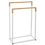 Casa si Gradina - Sanitare - Suporturi si accesorii baie - Accesorii baie - SUPORT PROSOAPE BAMBUS ALB/MARO 76X45X22 CM - Infinity.ro