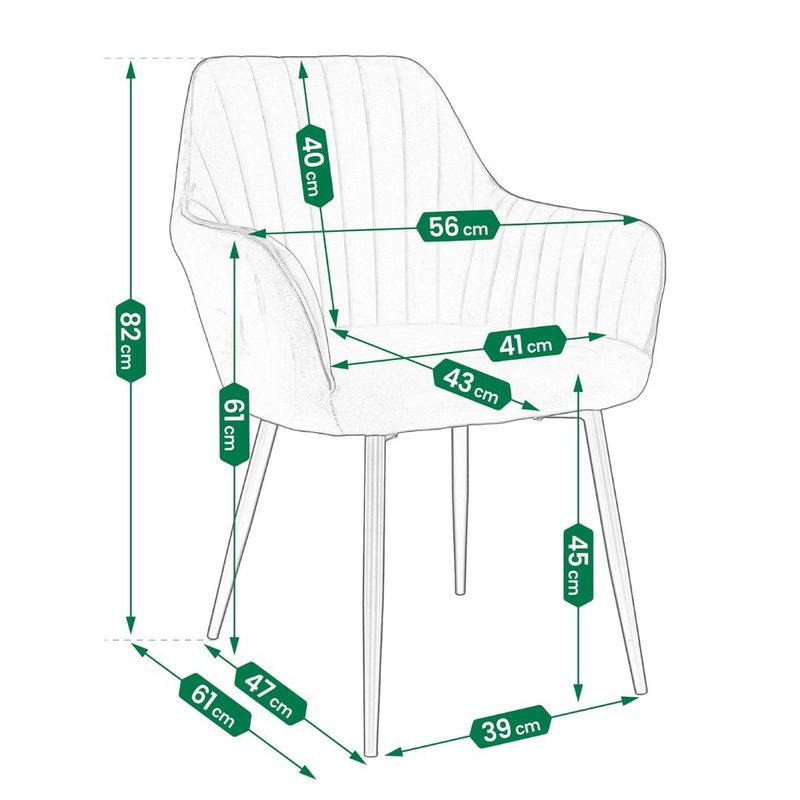 Casa si Gradina - Mobilier - Scaune si fotolii - Scaune - Scaun tapitat din catifea albastra CORA – design elegant JUMI, 82x56x61cm - Infinity.ro