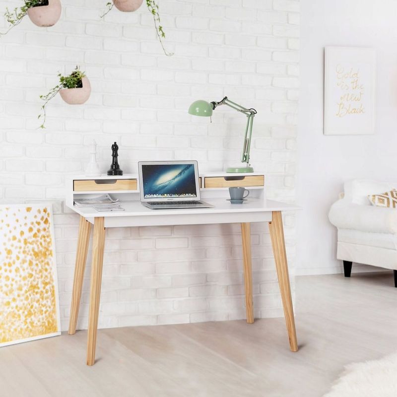 Casa si Gradina - Mobilier - Mese si birouri - Birouri - Birou modern Jumi 110x60x90/75 cm – design scandinav, functionalitate si eleganta naturala - Infinity.ro