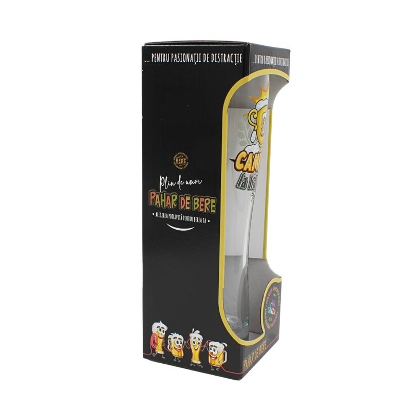 Casa si Gradina - Bucatarie si vesela - Cani si pahare - Pahare - Pahar bere, 500 ml, mesaj funny “Campion la halBERe” - Infinity.ro