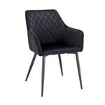 Casa si Gradina - Mobilier - Scaune si fotolii - Scaune - Scaun tapitat din velur negru APIS cu picioare metalice – design modern, confortabil, brand Jumi - Infinity.ro
