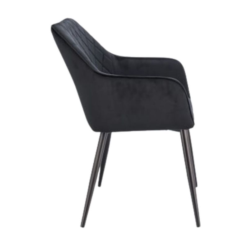 Casa si Gradina - Mobilier - Scaune si fotolii - Scaune - Scaun tapitat din velur negru APIS cu picioare metalice – design modern, confortabil, brand Jumi - Infinity.ro