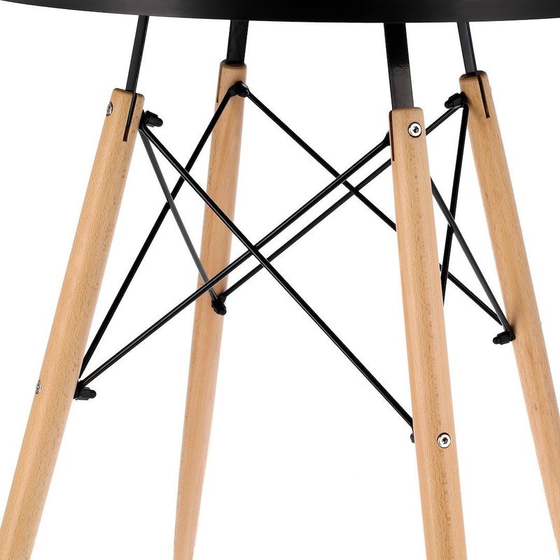Casa si Gradina - Mobilier - Mese si birouri - Mese bucatarie si dining - Masa rotunda Jumi, model scandinav, 80x80 cm, din MDF negru, cu picioare din lemn masiv - Infinity.ro