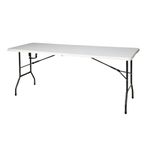 Sport si Outdoor - Camping - Mobilier pentru camping - Mese camping - Masa pliabila tip valiza 180 cm, ideala pentru evenimente, camping si gratar – alb, structura metalica rezistenta - Infinity.ro