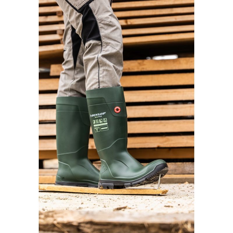 Casa si Gradina - Constructii - Echipamente de lucru - Incaltaminte protectia muncii - Cizme de protectie, DUNLOP, material Purofort, culoare verde, Purofort, TerraPRo 41 - Infinity.ro