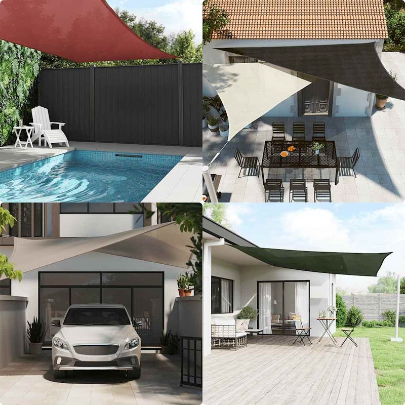 Casa si Gradina - Gradina si terasa - Umbrele si pavilioane - Umbrele - Panza parasolar, verde deschis, 5x7x7 m, HDPE, 160 g/m² - Infinity.ro