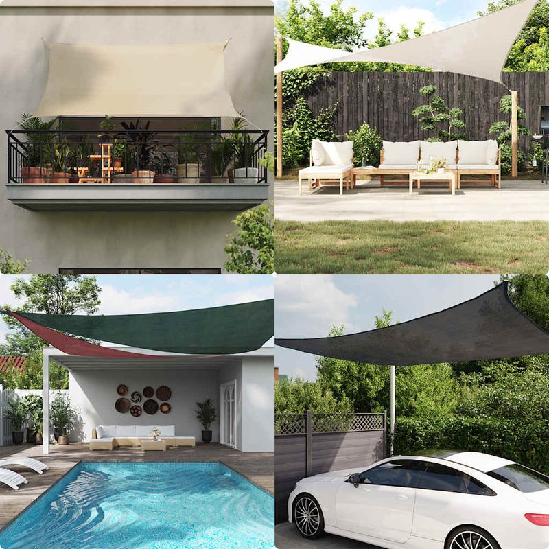 Casa si Gradina - Gradina si terasa - Umbrele si pavilioane - Umbrele - Panza parasolar, gri inchis, 4/5x3 m, HDPE, 160 g/m², trapez - Infinity.ro