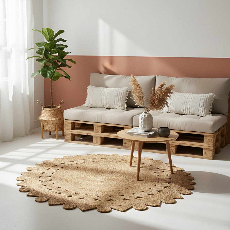 Casa si Gradina - Textile si covoare - Covoare - Covoare casa - Covor Maro Ø 240 cm Iuta - Infinity.ro