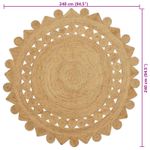 Casa si Gradina - Textile si covoare - Covoare - Covoare casa - Covor Maro Ø 240 cm Iuta - Infinity.ro