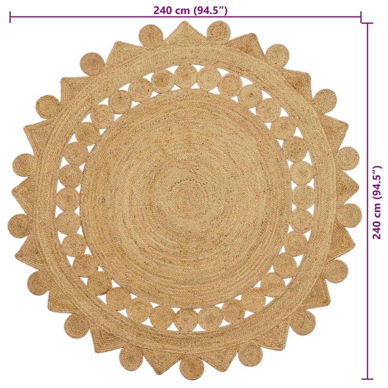 Casa si Gradina - Textile si covoare - Covoare - Covoare casa - Covor Maro Ø 240 cm Iuta - Infinity.ro