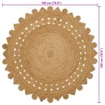 Casa si Gradina - Textile si covoare - Covoare - Covoare casa - Covor Maro Ø 180 cm Iuta - Infinity.ro