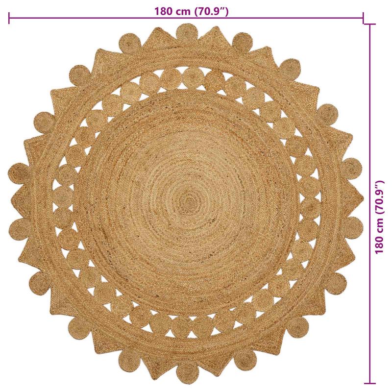 Casa si Gradina - Textile si covoare - Covoare - Covoare casa - Covor Maro Ø 180 cm Iuta - Infinity.ro