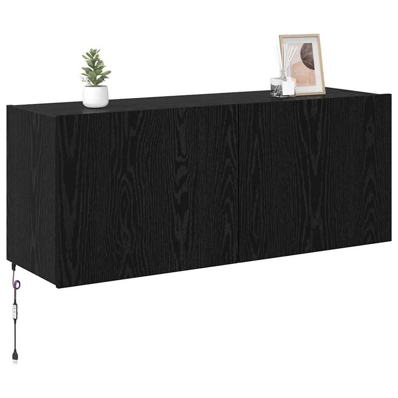 Casa si Gradina - Mobilier - Comode si corpuri - Comode - Dulap TV de perete Stejar Negru 100 x 35 x 41 cm Lemn compozit - Infinity.ro