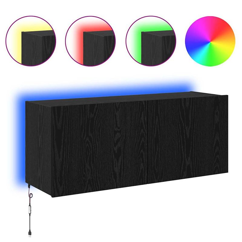 Casa si Gradina - Mobilier - Comode si corpuri - Comode - Dulap TV de perete Stejar Negru 100 x 35 x 41 cm Lemn compozit - Infinity.ro