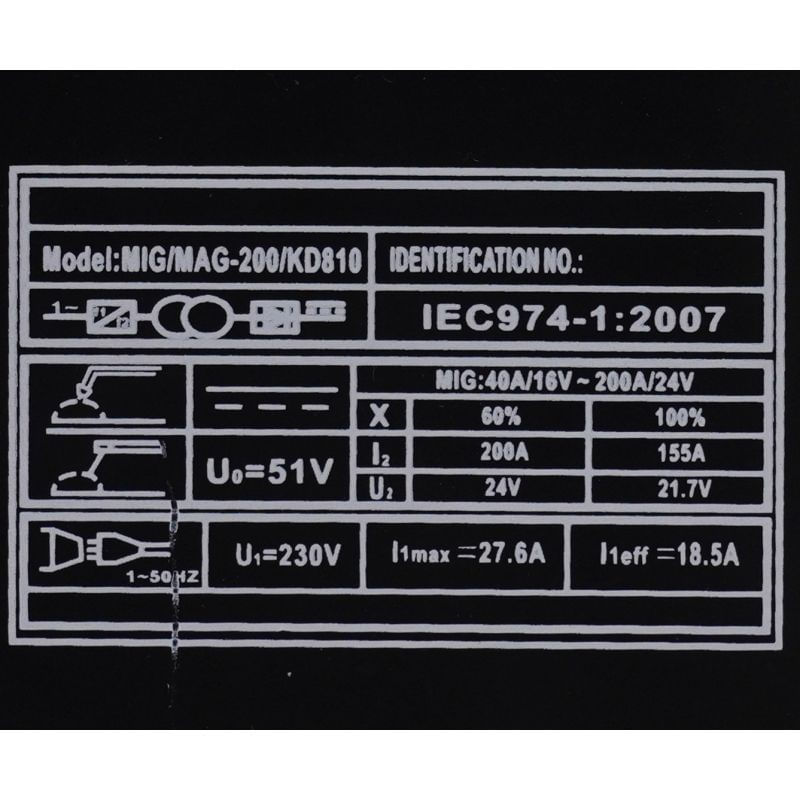 Casa si Gradina - Constructii - Scule electrice si accesorii - Aparate de sudura - Aparat de sudura invertor, Kraft&dele, MIG/MAG, masca de sudura, 200A , KD810 - Infinity.ro
