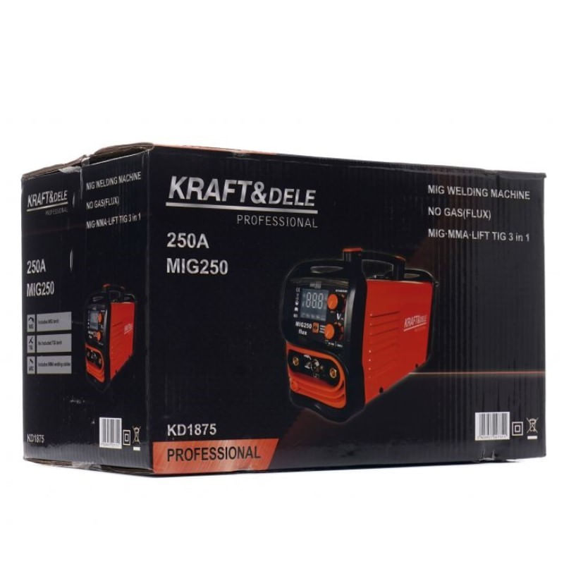 Casa si Gradina - Constructii - Scule electrice si accesorii - Aparate de sudura - Aparat de sudura, 250A MIG/MMA/LIFT TIG, KD1875, Kraft&Dele - Infinity.ro