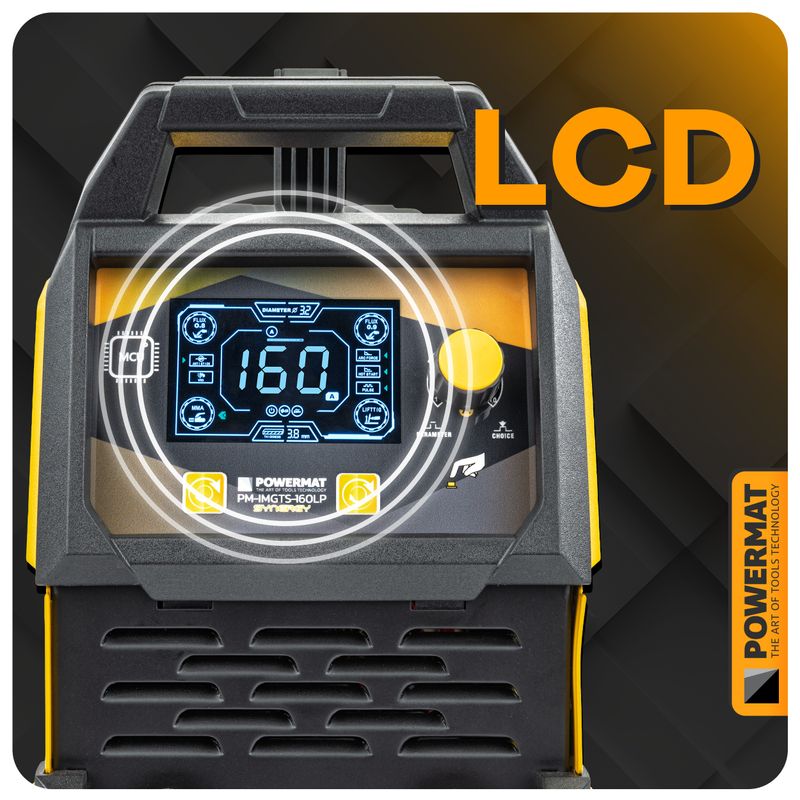 Casa si Gradina - Constructii - Scule electrice si accesorii - Aparate de sudura - Aparat de sudura tip invertor migomat, Powermat, 160 A MIG/MMA/TIG Lift, PM‑IMGTS‑160LP - Infinity.ro