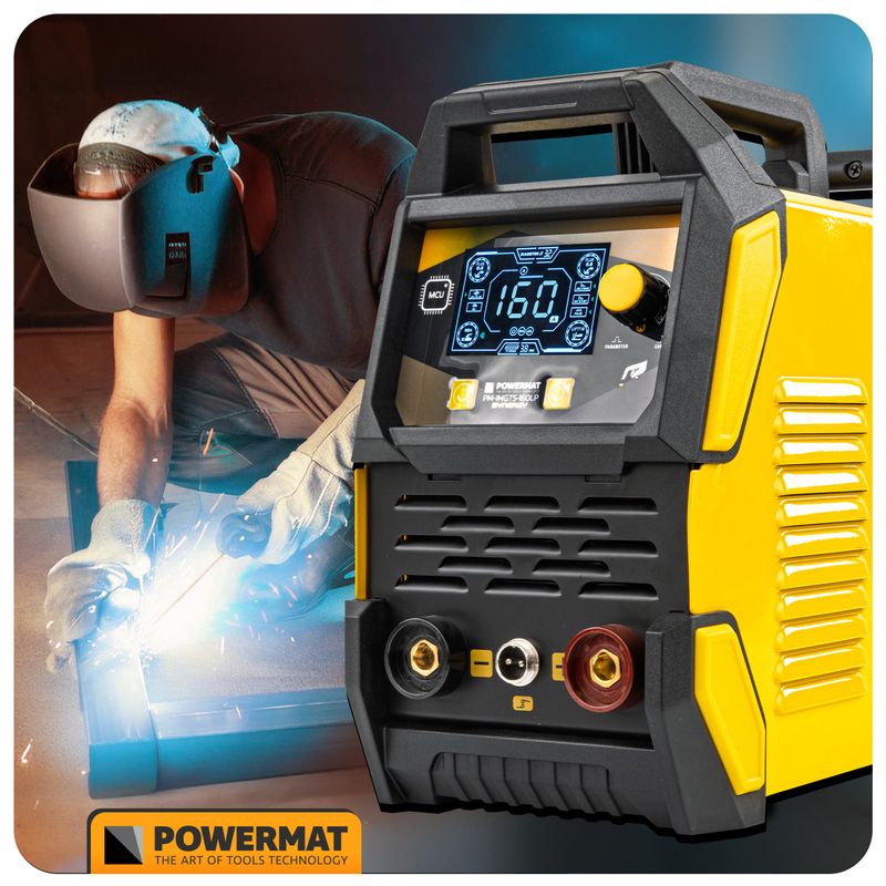 Casa si Gradina - Constructii - Scule electrice si accesorii - Aparate de sudura - Aparat de sudura tip invertor migomat, Powermat, 160 A MIG/MMA/TIG Lift, PM‑IMGTS‑160LP - Infinity.ro