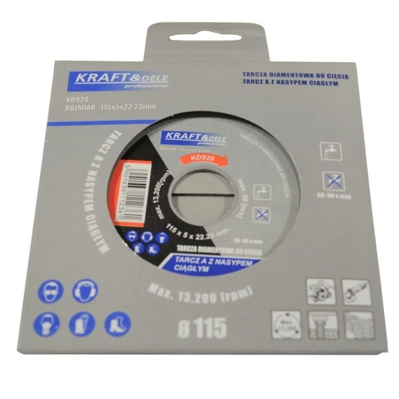 Casa si Gradina - Constructii - Scule electrice si accesorii - Accesorii polizare si slefuire - Disc taiere beton, Kraft&Dele, 115x5x22,23 mm, KD920 - Infinity.ro