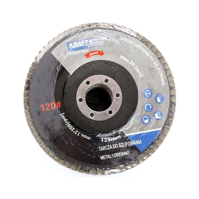 Casa si Gradina - Constructii - Scule electrice si accesorii - Accesorii polizare si slefuire - Disc de slefuire, Kraft&dele, 125mm,granulatie P100, KD968, - Infinity.ro