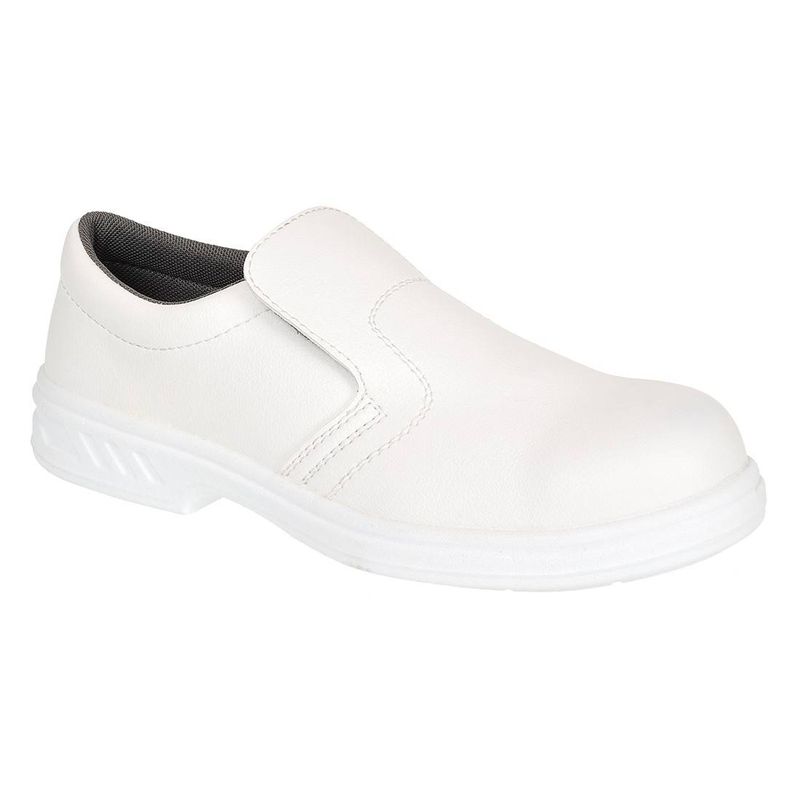Casa si Gradina - Constructii - Echipamente de lucru - Incaltaminte protectia muncii - Pantofi de protectie albi Slip On O2 fara bombeu Portwest-FW58 47 - Infinity.ro