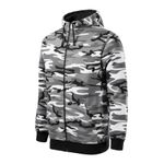 Fashion, accesorii si bijuterii - Barbati - Imbracaminte - Hanorace barbati - Hanorac pentru barbati, Camo Zipper C19, Malfini Camuflaj GRI 3XL - Infinity.ro