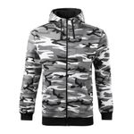 Fashion, accesorii si bijuterii - Barbati - Imbracaminte - Hanorace barbati - Hanorac pentru barbati, Camo Zipper C19, Malfini L Camuflaj GRI - Infinity.ro