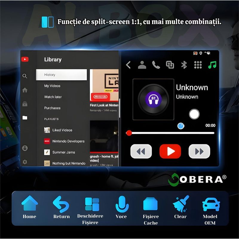 Auto si Moto - Electronice auto - Multimedia auto - Modul auto AI Box goBERA® Android 13, Wireless CarPlay & Android Auto, 8GB+128GB, 4G, GPS, Plug & Play - Infinity.ro