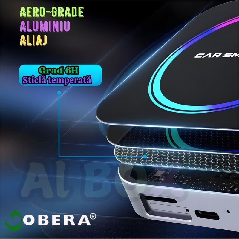 Auto si Moto - Electronice auto - Multimedia auto - Modul auto AI Box goBERA® Android 13, Wireless CarPlay & Android Auto, 8GB+128GB, 4G, GPS, Plug & Play - Infinity.ro