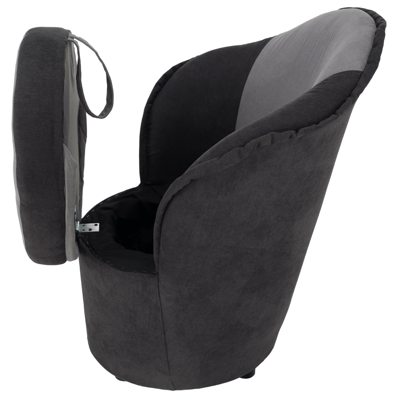 Casa si Gradina - Mobilier - Scaune si fotolii - Fotolii - Fotoliu cu spatiu de depozitare, gri inchis/gri deschis, PERSI - Infinity.ro