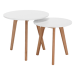 Casa si Gradina - Mobilier - Seturi de mobilier - Seturi mese si scaune - Set 2 masute pt. cafea, alb/fag, MALTO NEW - Infinity.ro