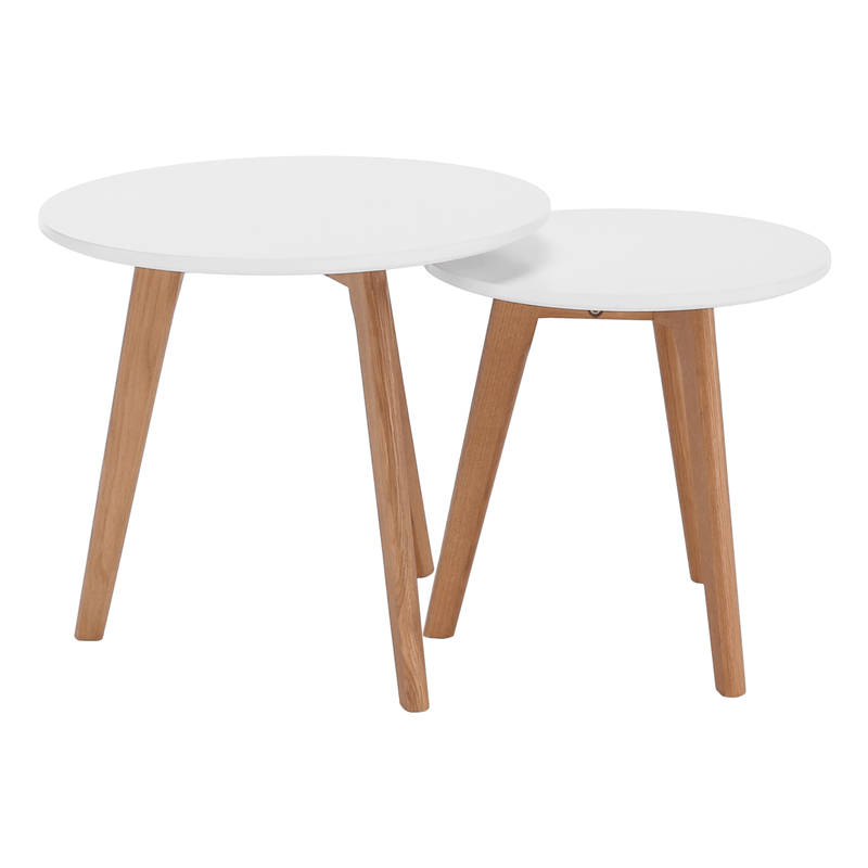 Casa si Gradina - Mobilier - Seturi de mobilier - Seturi mese si scaune - Set 2 masute pt. cafea, alb/fag, MALTO NEW - Infinity.ro