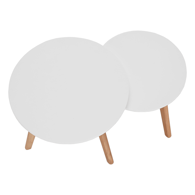 Casa si Gradina - Mobilier - Seturi de mobilier - Seturi mese si scaune - Set 2 masute pt. cafea, alb/fag, MALTO NEW - Infinity.ro