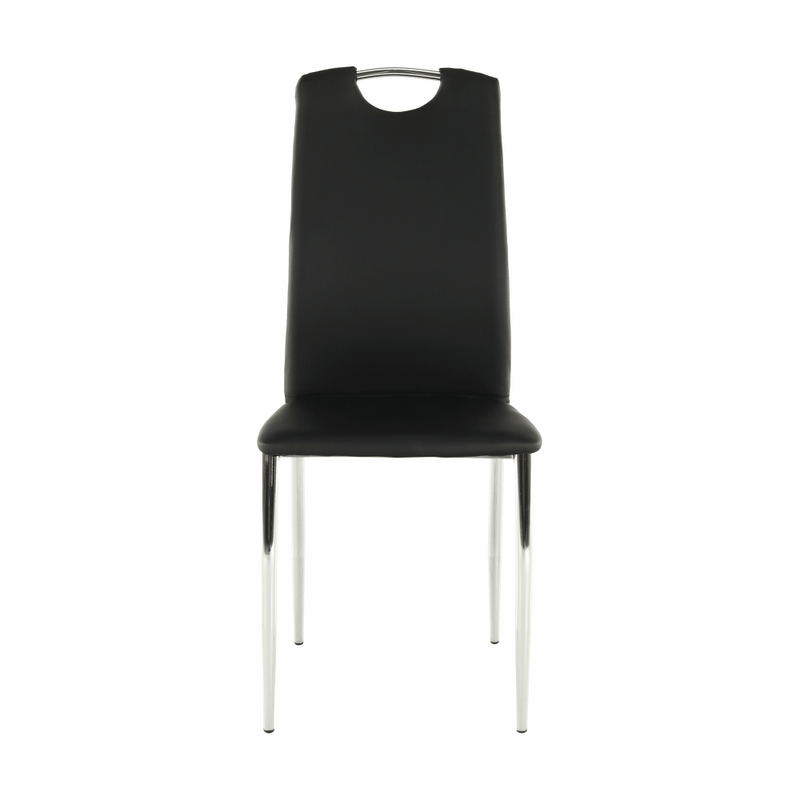Casa si Gradina - Mobilier - Scaune si fotolii - Scaune - Scaun dining, piele ecologica neagra/crom, ERVINA - Infinity.ro