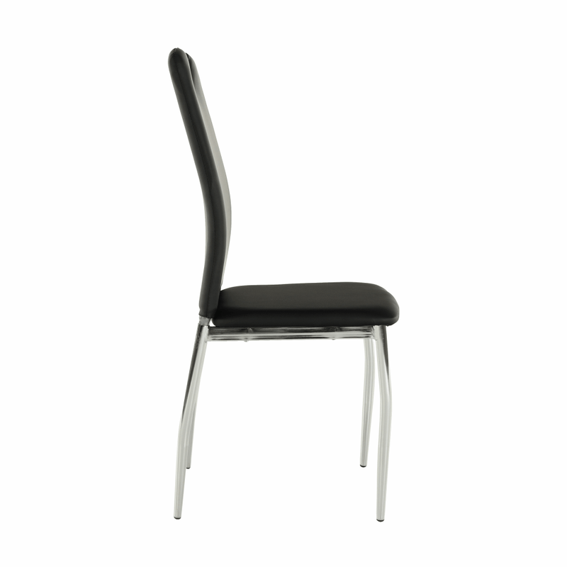 Casa si Gradina - Mobilier - Scaune si fotolii - Scaune - Scaun dining, piele ecologica neagra/crom, ERVINA - Infinity.ro