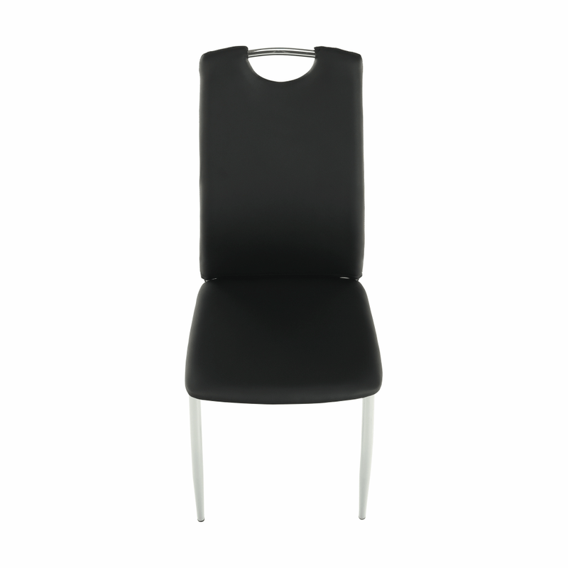 Casa si Gradina - Mobilier - Scaune si fotolii - Scaune - Scaun dining, piele ecologica neagra/crom, ERVINA - Infinity.ro