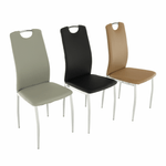 Casa si Gradina - Mobilier - Scaune si fotolii - Scaune - Scaun dining, piele ecologica neagra/crom, ERVINA - Infinity.ro