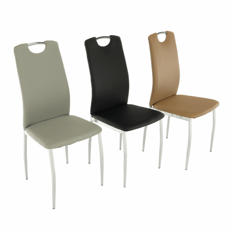 Casa si Gradina - Mobilier - Scaune si fotolii - Scaune - Scaun dining, piele ecologica neagra/crom, ERVINA - Infinity.ro